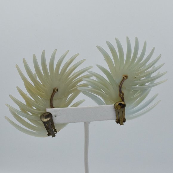 Vintage | Funky | Plastic | Clip Earrings - Picture 4 of 8